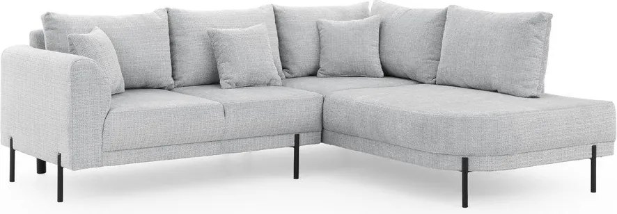 Светлосив шенилов ъглов диван (десен ъгъл/L форма) Mauris – Ropez