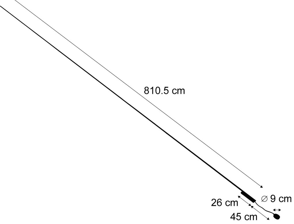 Модерна релсова система за осветление черна 1-фазна 800 см - Magnetic