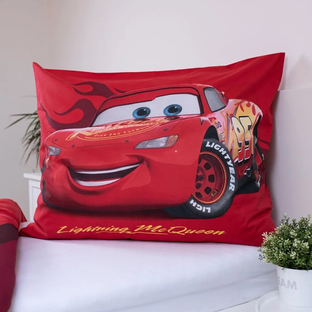 Червено единично памучно детско спално бельо 140x200 cm Cars "Legend" – Jerry Fabrics