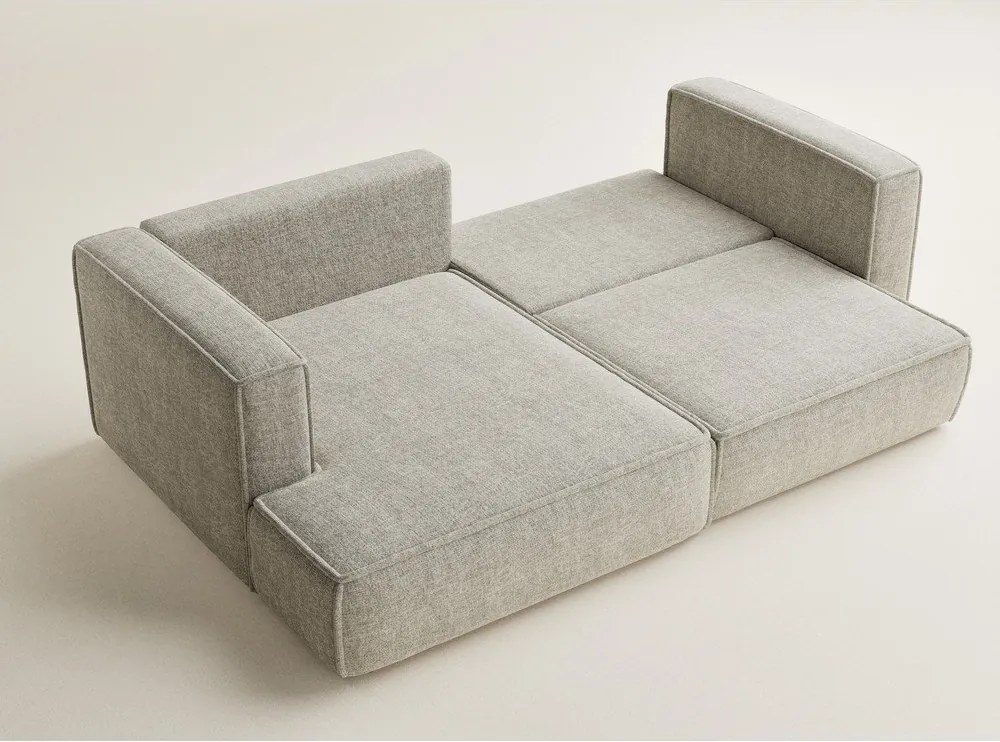 Бежов шенилов сгъваем/с място за съхранение ъглов диван (ляв ъгъл) Velto – Maison de Rêve