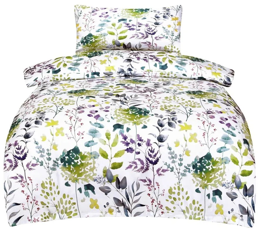 Бяло единично спално бельо от памучен сатен 140x200 cm Savoy – My House