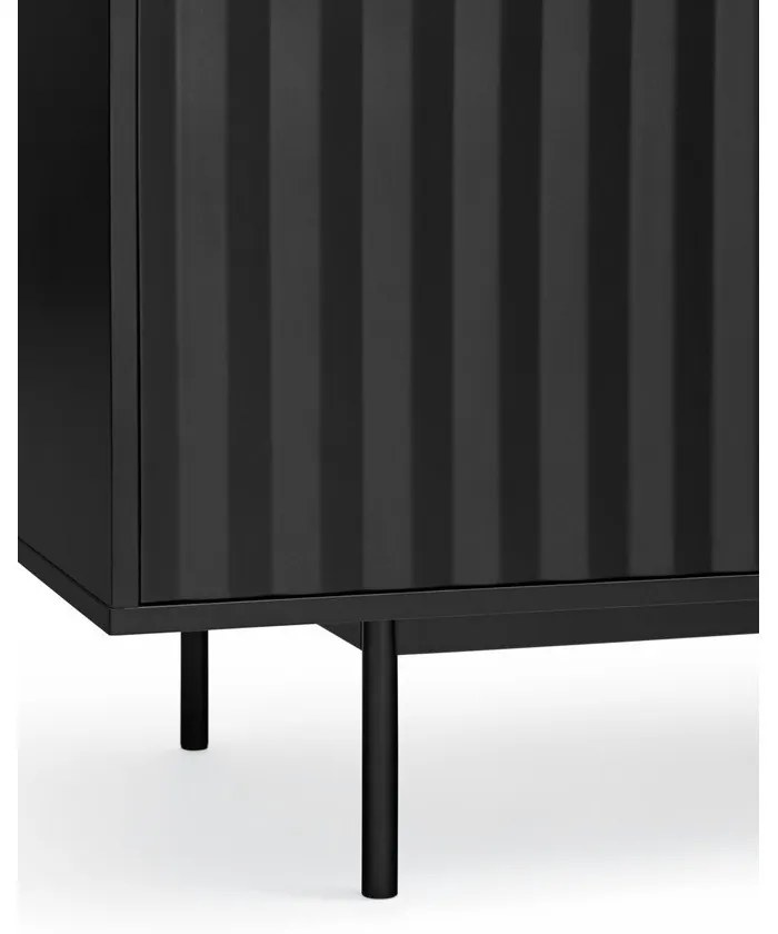 Черен нисък скрин 211x80 cm Sierra – Teulat