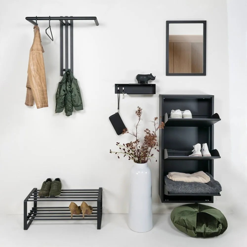 Черна метална стенна закачалка 65 cm Senza – Spinder Design