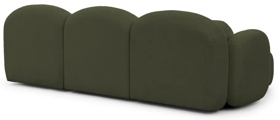 Зелен ъглов диван от прежда с примки от букле (ляв ъгъл) Orbit – Ropez