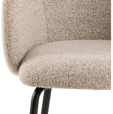 ЦЛЯРА Бежово лате (тъкан Монза 60)/крака черни - МОДЕРЕН ТАПИЦИРАН СТОЛ ЛОФТ ЗА ДНЕВНА/ТРАПЕЗАРИЯ/ОФИС