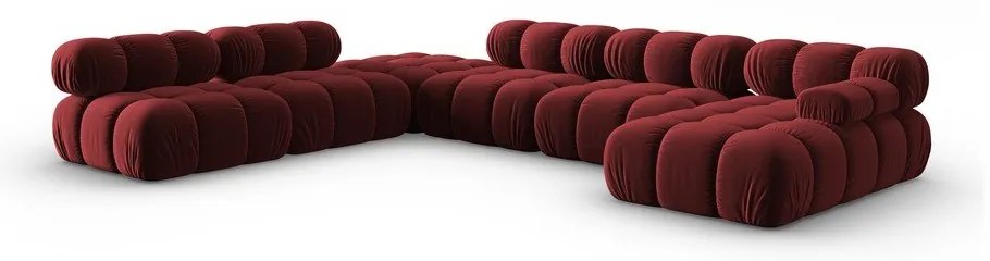 Червен кадифен диван 379 cm Bellis - Micadoni Home
