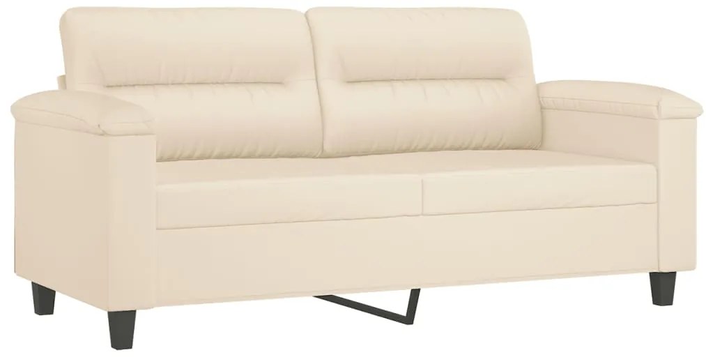 359566 vidaXL 2-местен диван, бежово, 140 см, микрофибърен плат