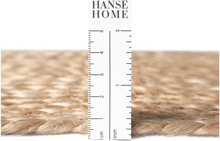 Двустранен/ръчно изработен ютен кръгъл килим в естествен цвят ø 150 cm Basil – Hanse Home