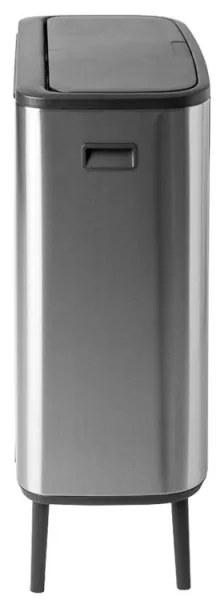 Кош за боклук Brabantia Bo Touch Hi 1001265, 2x30 л, Плътно прилепване към стена, Реглаж на краката, Устойчив на отпечатъци, Инокс/мат