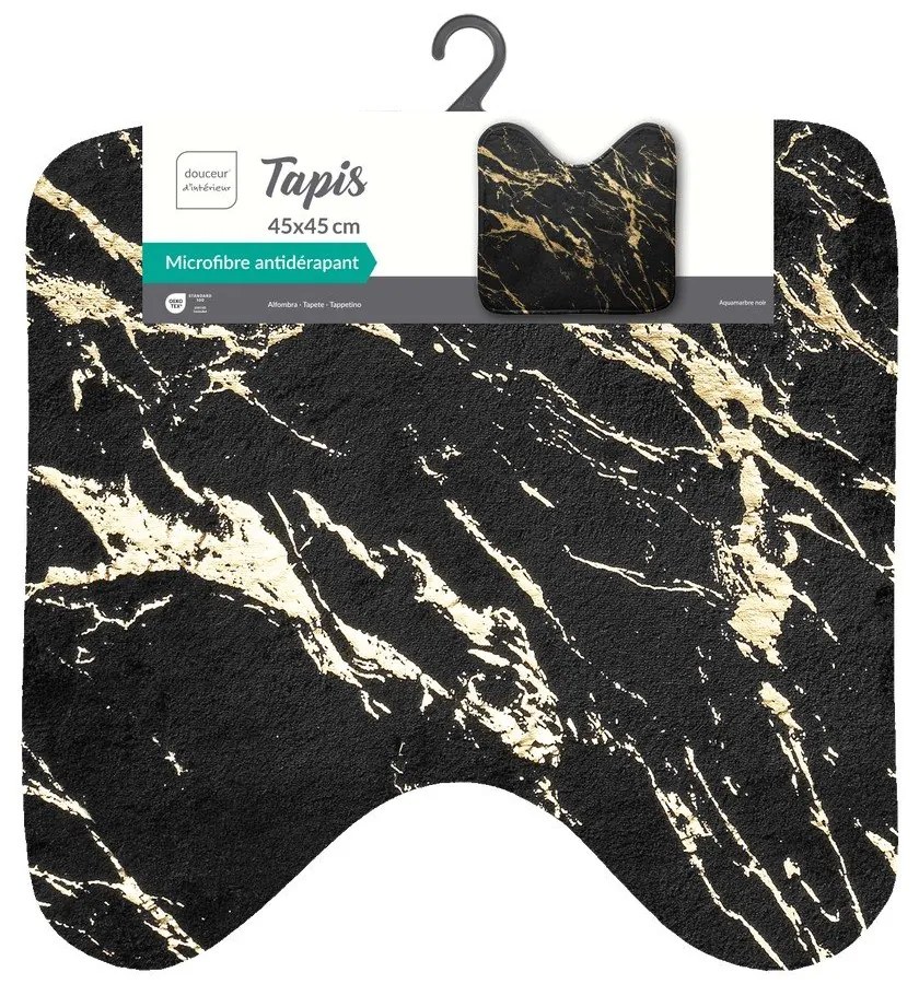 Черен/златист килим за баня 45x45 cm Aquamarbre – douceur d'intérieur