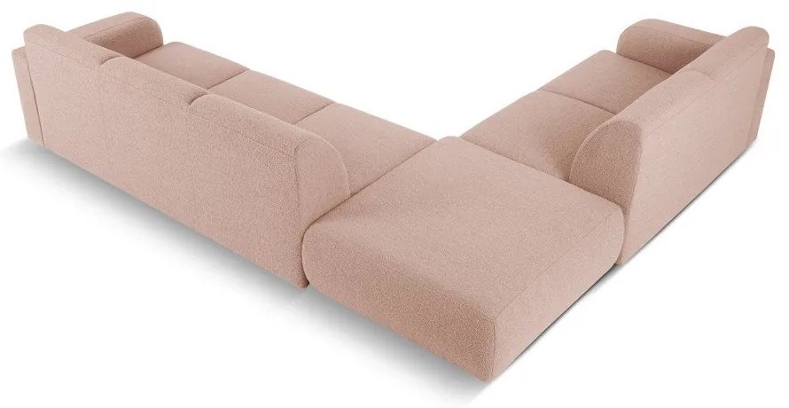 Розов ъглов диван от плат букле (ляв ъгъл) Molino - Micadoni Home