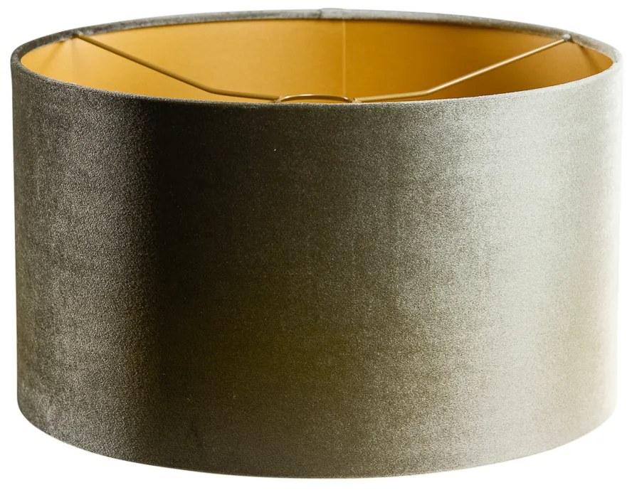 Кадифена абажура зелена със златно покритие 35/35/20