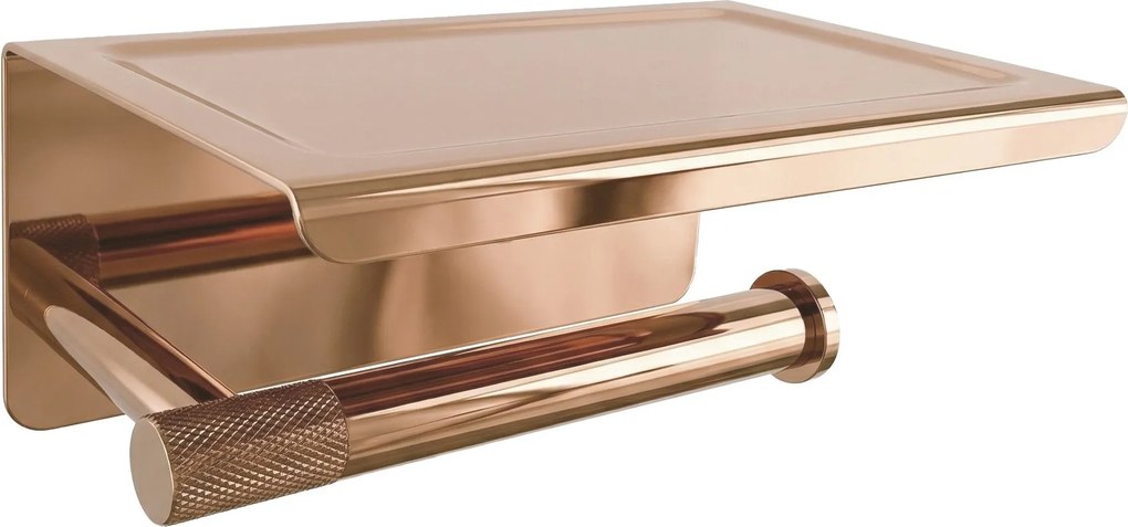 Държач за тоалетна хартия с етажерка 6613 Modern Copper