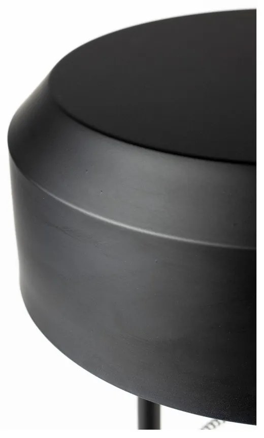 Черна подова лампа с метален абажур (височина 135 cm) Landon – White Label