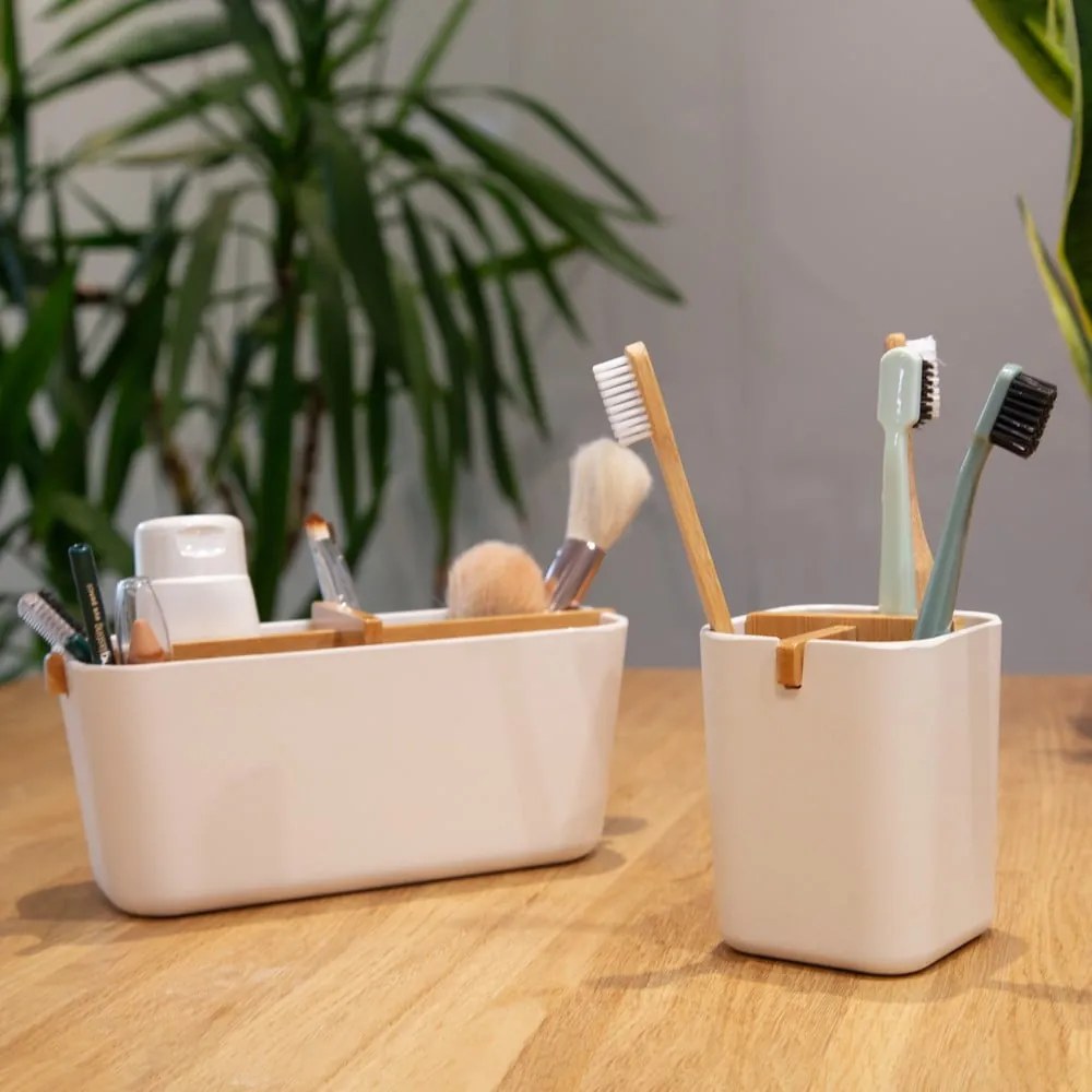 Бял органайзер за баня Ecologic, 8,4 x 7,8 cm - Compactor