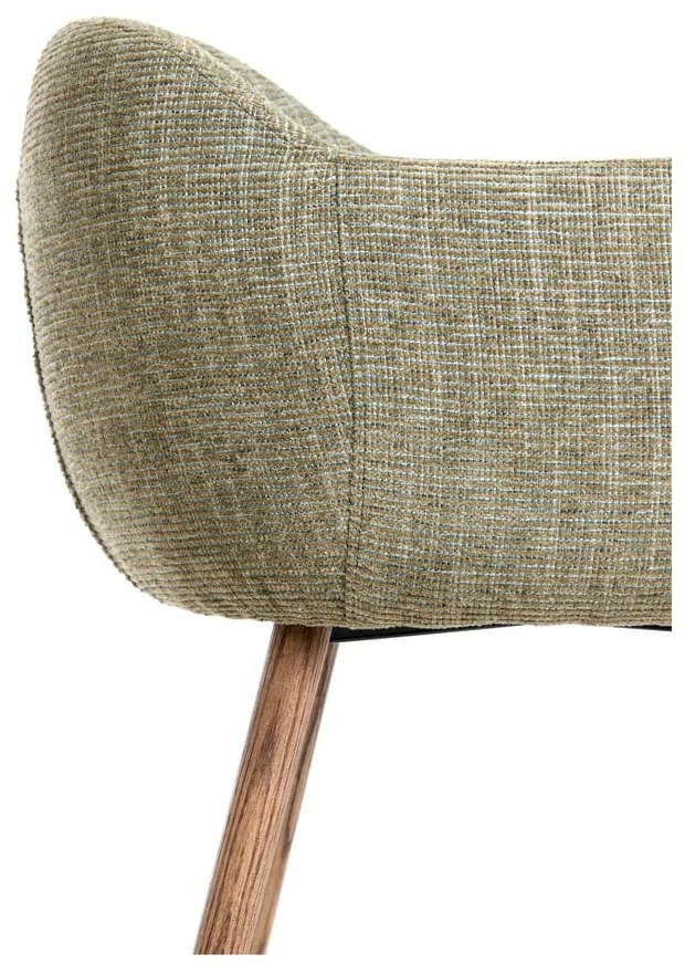 Светлозелени тапицирани трапезни столове в комплект с подлакътници 2 бр. Blaine – Light & Living