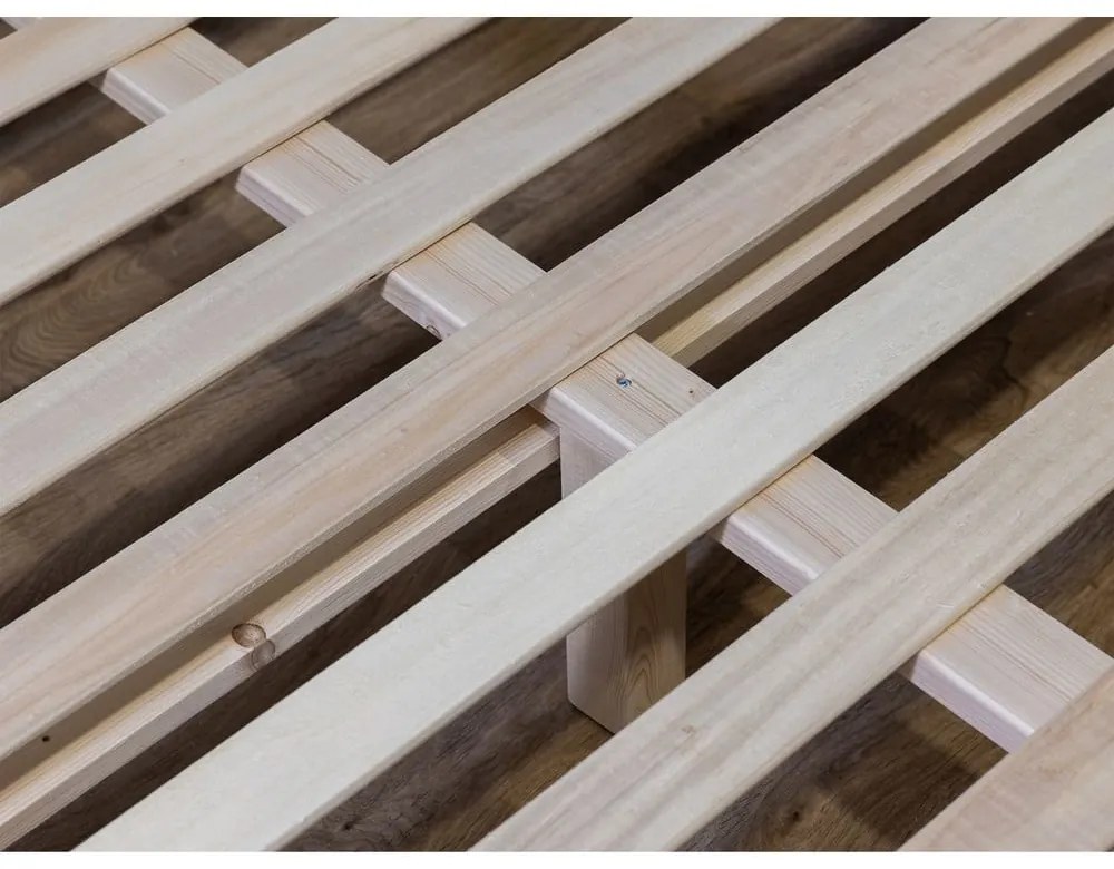 Светлосиво/естествено двойно легло с решетка 160x200 cm Oceane - Bobochic Paris