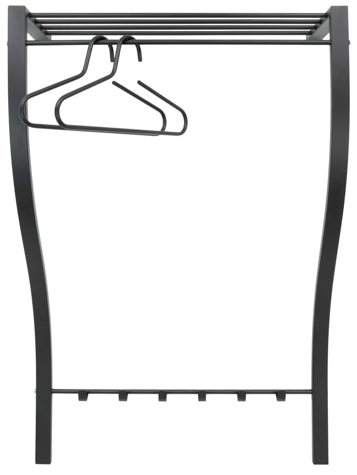 Черна метална стенна закачалка с рафт Carve - Spinder Design