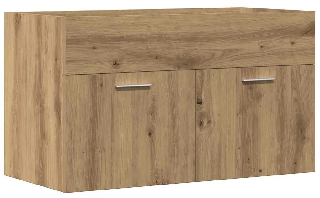 856212 vidaXL Шкаф за мивка за баня, дъб артизан 80x38,5x46см инженерно дърво