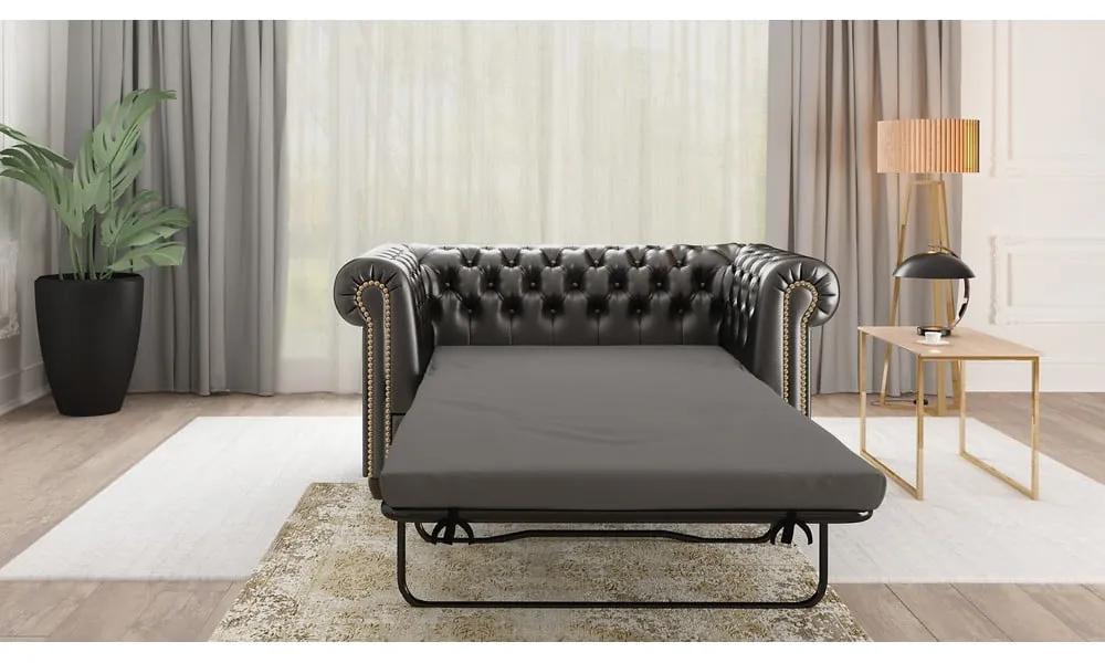 Черен разтегателен диван от изкуствена кожа 148 cm York - Ropez