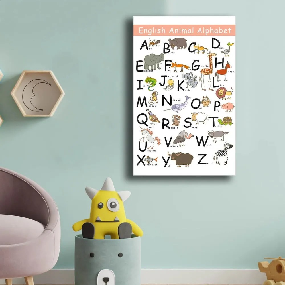 Детска картина 45x70 cm Alphabet - Wallity