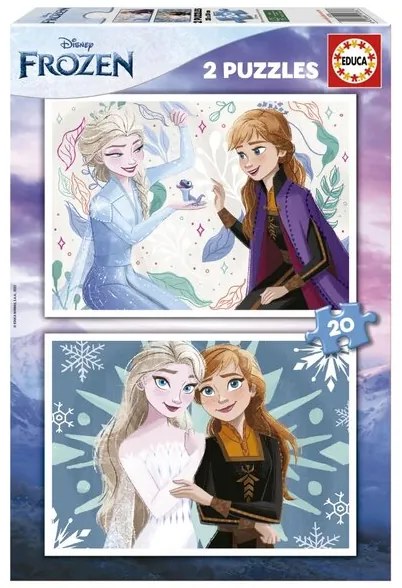 Пъзел, Educa, Frozen 2 в 1, 2 х 20 части