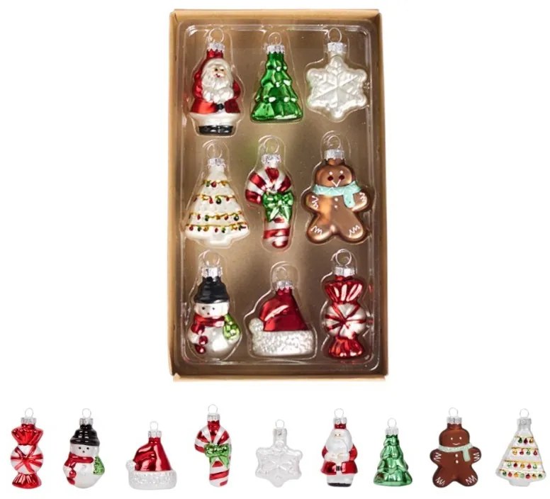 Комплект от 9 стъклени коледни топки - елегантни орнаменти за елхата