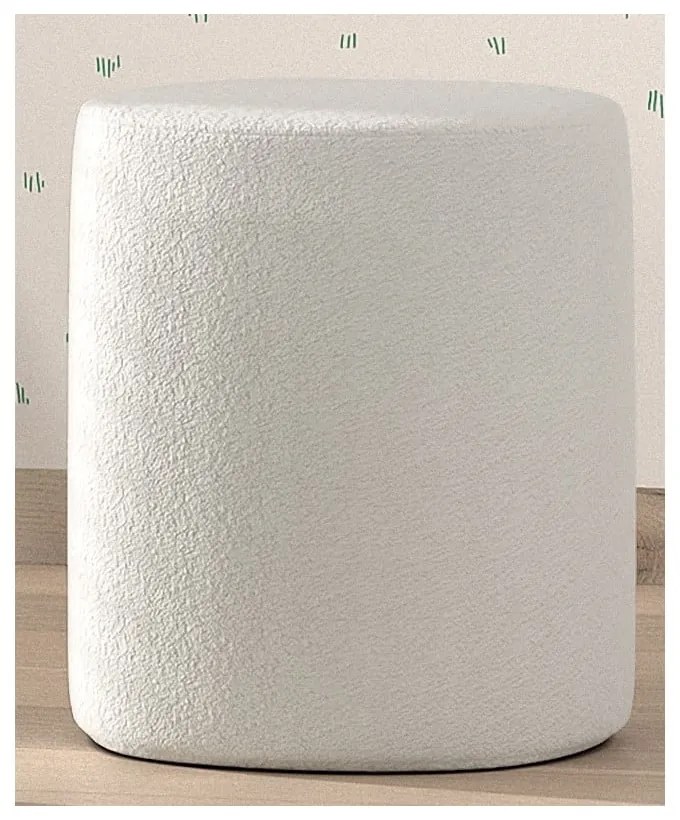 Бял детски пуф от плат букле MOON - Vipack