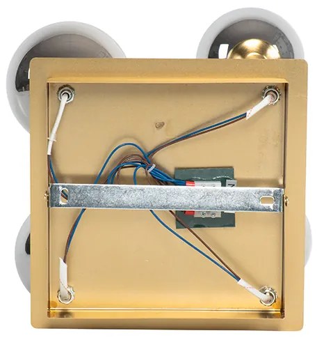 Модерна таванна лампа златиста 5-лампа с димно стъкло - Атина