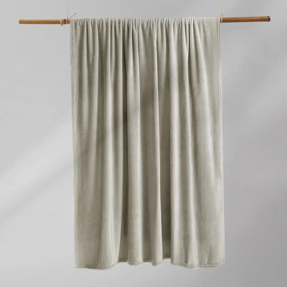 Бежово покривало за легло от микроплюш 200x220 cm Mic – Restilo