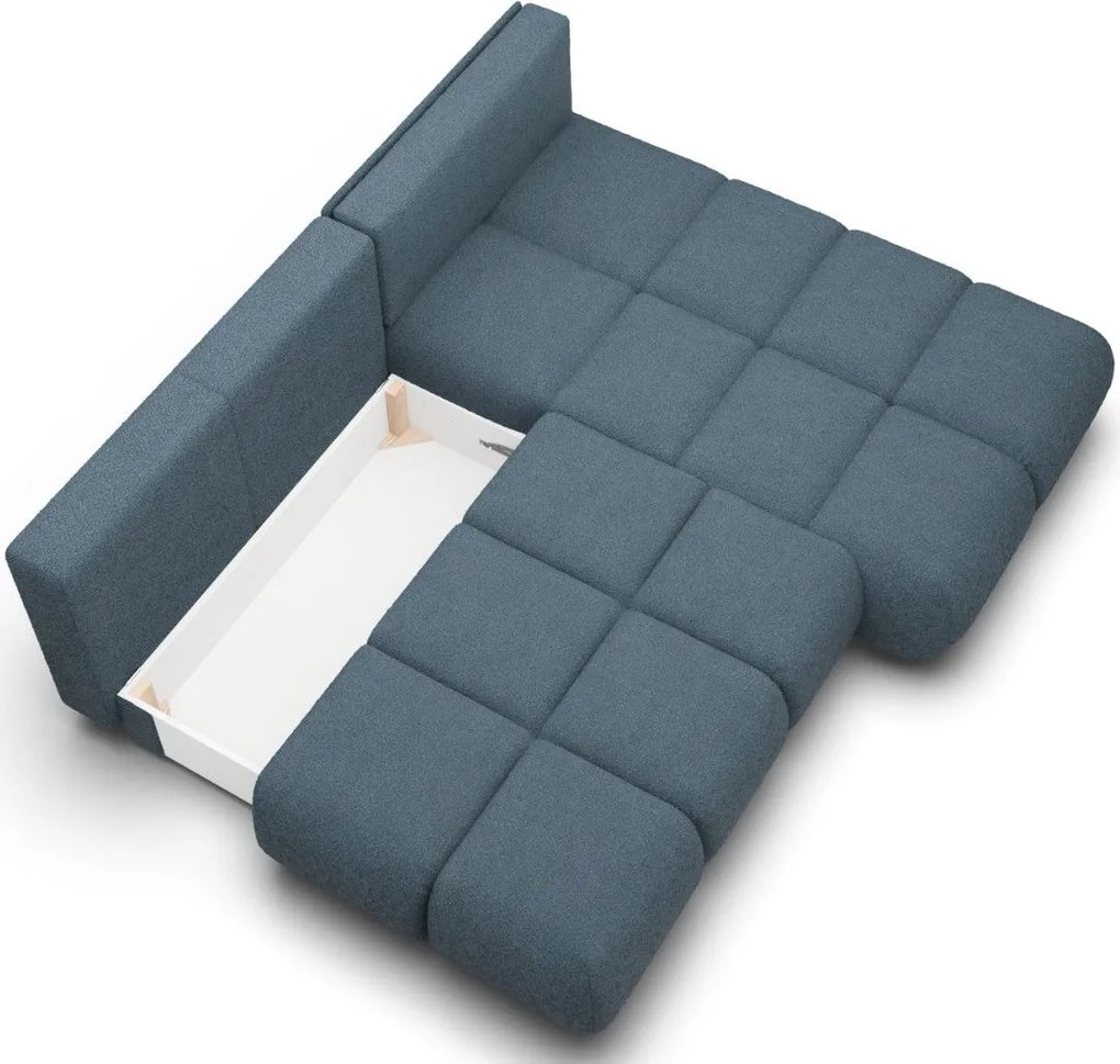 Ъглов Диван Лимо - Син - Десен