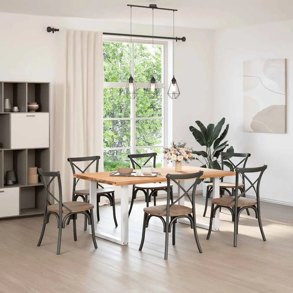 4013193 vidaXL Крака за трапезна маса, U-образни, 2 бр., бели, 90x(72-73) см, стомана