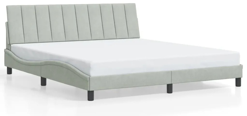 3207861 vidaXL Рамка за легло без матрак Hanko, светлосива, 180x200 см, кадифе