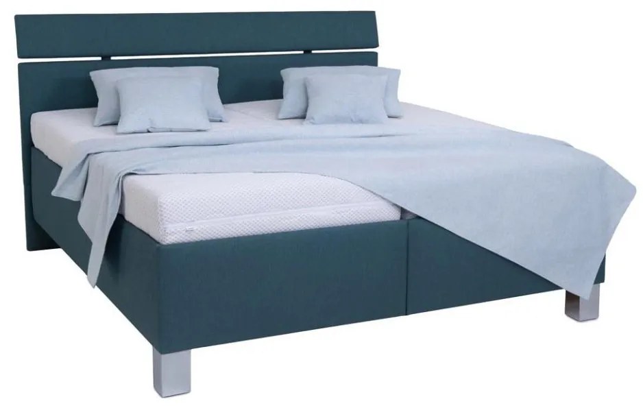 Тапицирано легло с място за съхранение без матрак ALIS 180x200 см петролено