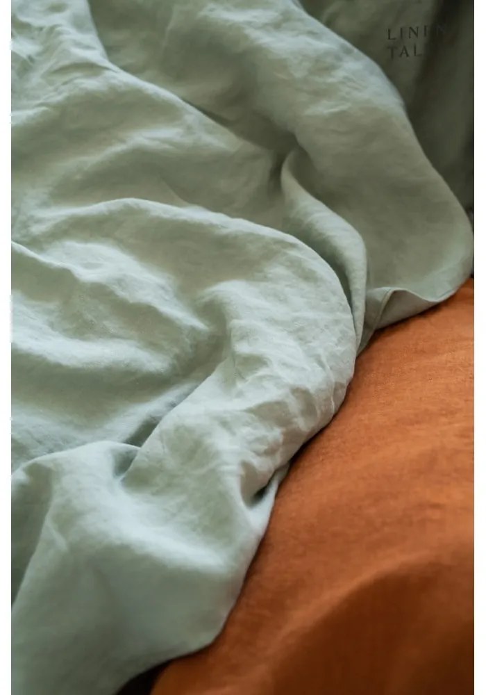 Детски зелен ленен чаршаф Nature, 60 x 120 cm - Linen Tales