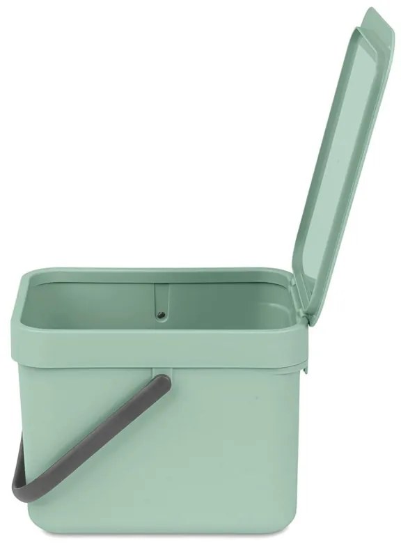 Кош за разделно събиране на боклук Brabantia Sort&Go 1005515, 6 л, Дръжка, Възможност за стенен монтаж, Светлозелен