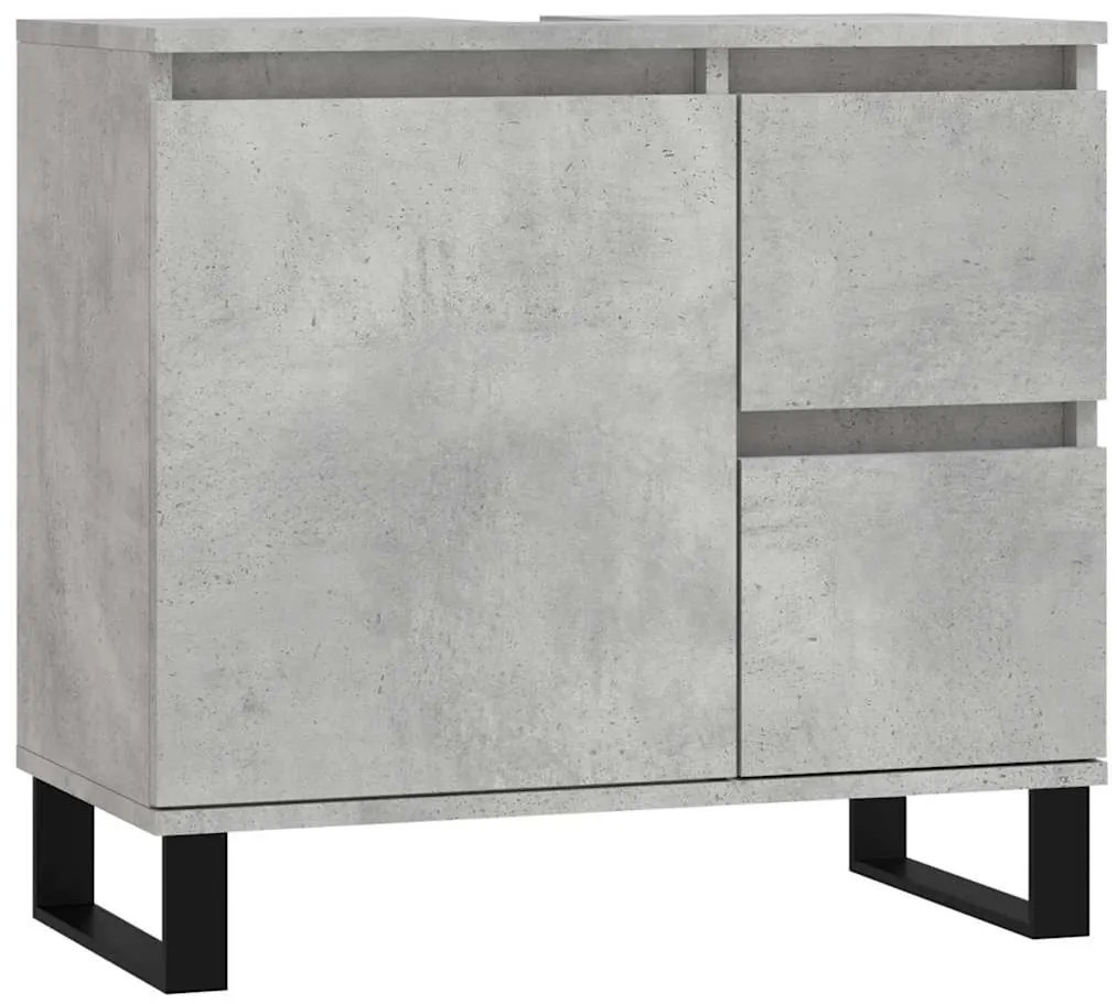 831616 vidaXL Шкаф за баня, бетонно сив, 65x33x60 см, инженерно дърво