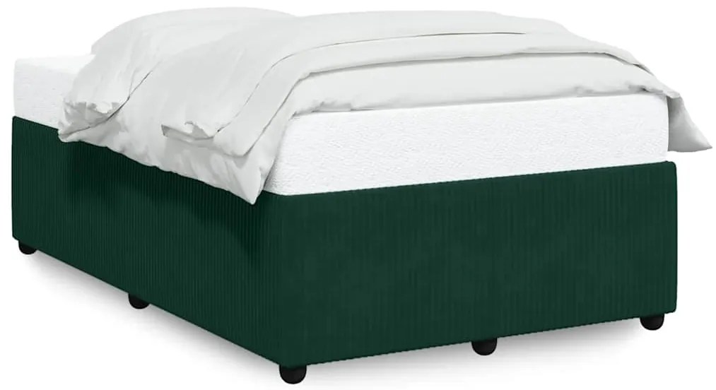 3285003 vidaXL Рамка за легло без матрак, тъмнозелена, 120x200 см, кадифе