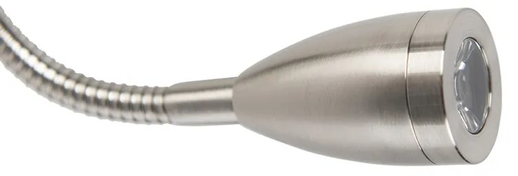 Модерен стенен аплик стомана със сив абажур - Brescia