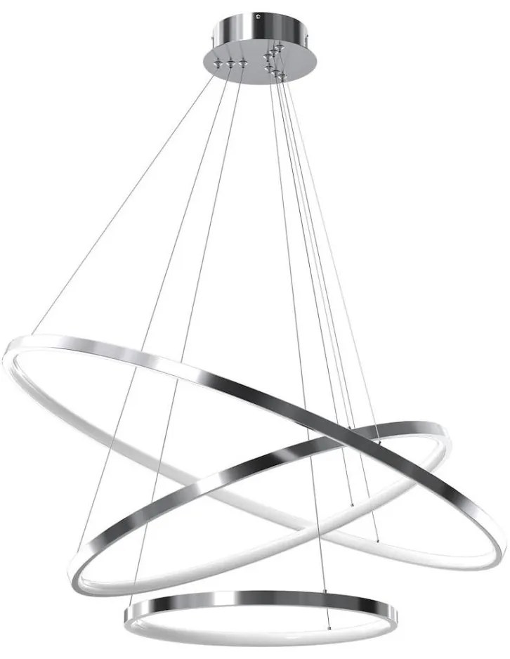 LED Пендел HOOP LED/93W/230V Ø 80 см 4000K лъскав хром