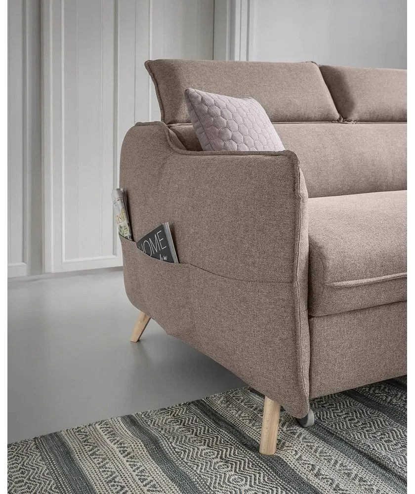 Бежов ъглов разтегателен диван, десен ъгъл Sweet Harmony - Miuform