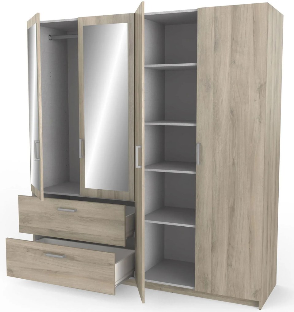 Гардероб Coben Четирикрилен-дъб