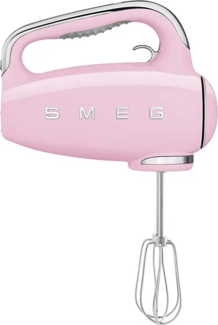 Ръчен миксер SMEG 50's Style HMF01PKEU, 250W, 9 скорости, Турбо, Скрит LED дисплей, Таймер, Аксесоари, Розов