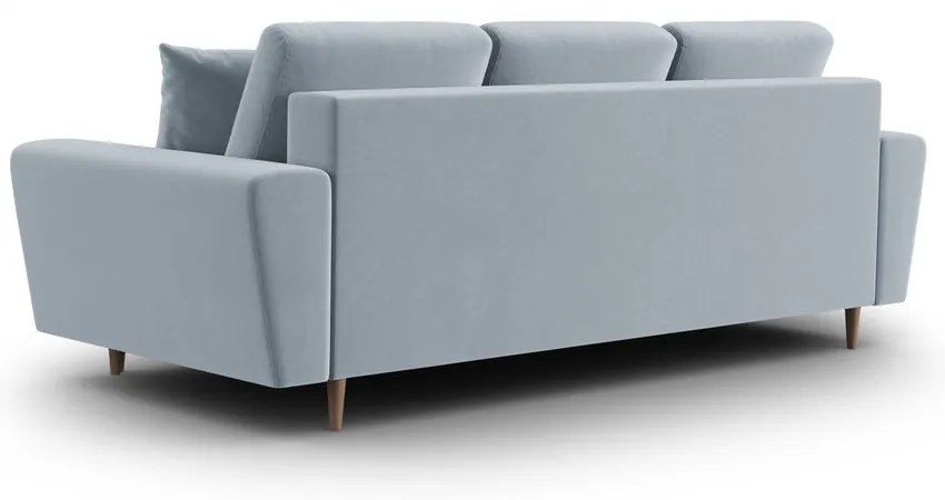 Светлосин кадифен разтегателен диван с място за съхранение 235 cm Kyoto – Cosmopolitan Design