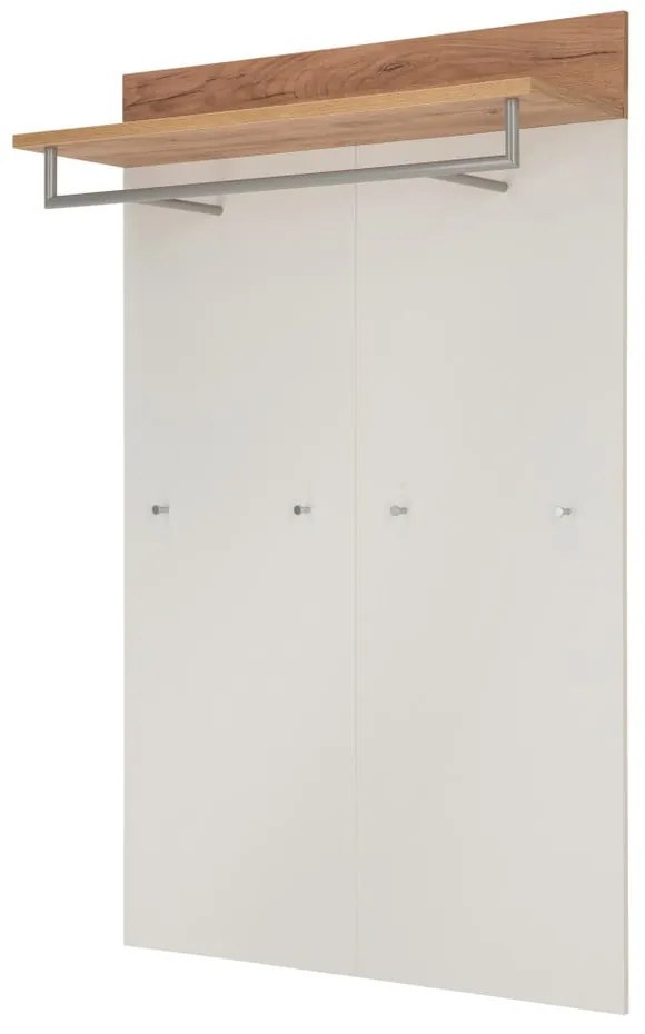 Панел за закачалки в дъбов декор в бяло и натурално Topix - Germania