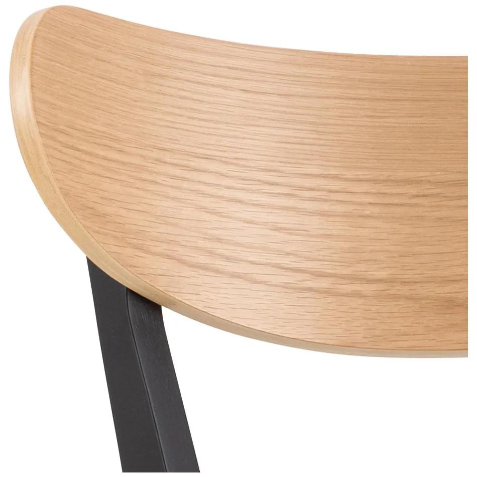 Бар столове в цвят на дървесина от черен естествен каучук в комплект от 2 броя 105 см Roxby - Actona