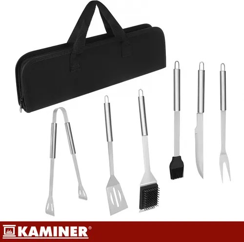 Комплект инструменти за грил от неръждаема стомана - 6 бр.