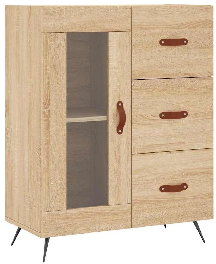 828015 vidaXL Сайдборд, дъб сонома, 69,5x34x90 см, инженерно дърво