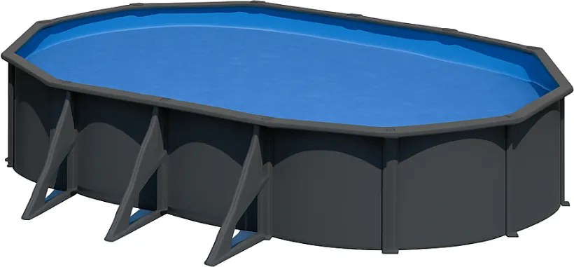 Сглобяем басейн с твърди стени и пясъчна помпа ANTHRACITE 7.30x3.75x1.20 м - Gre