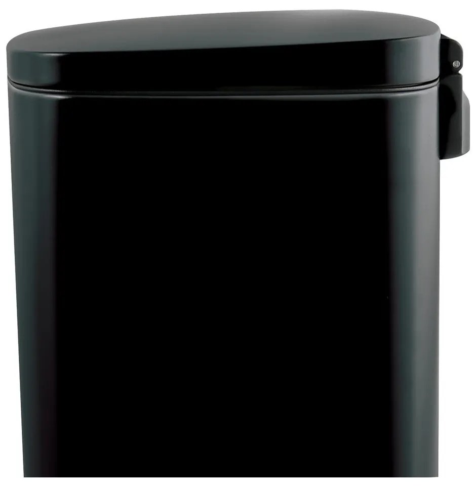 Матово черно стоманено кошче за боклук с педал 50 l Akira – Spirella